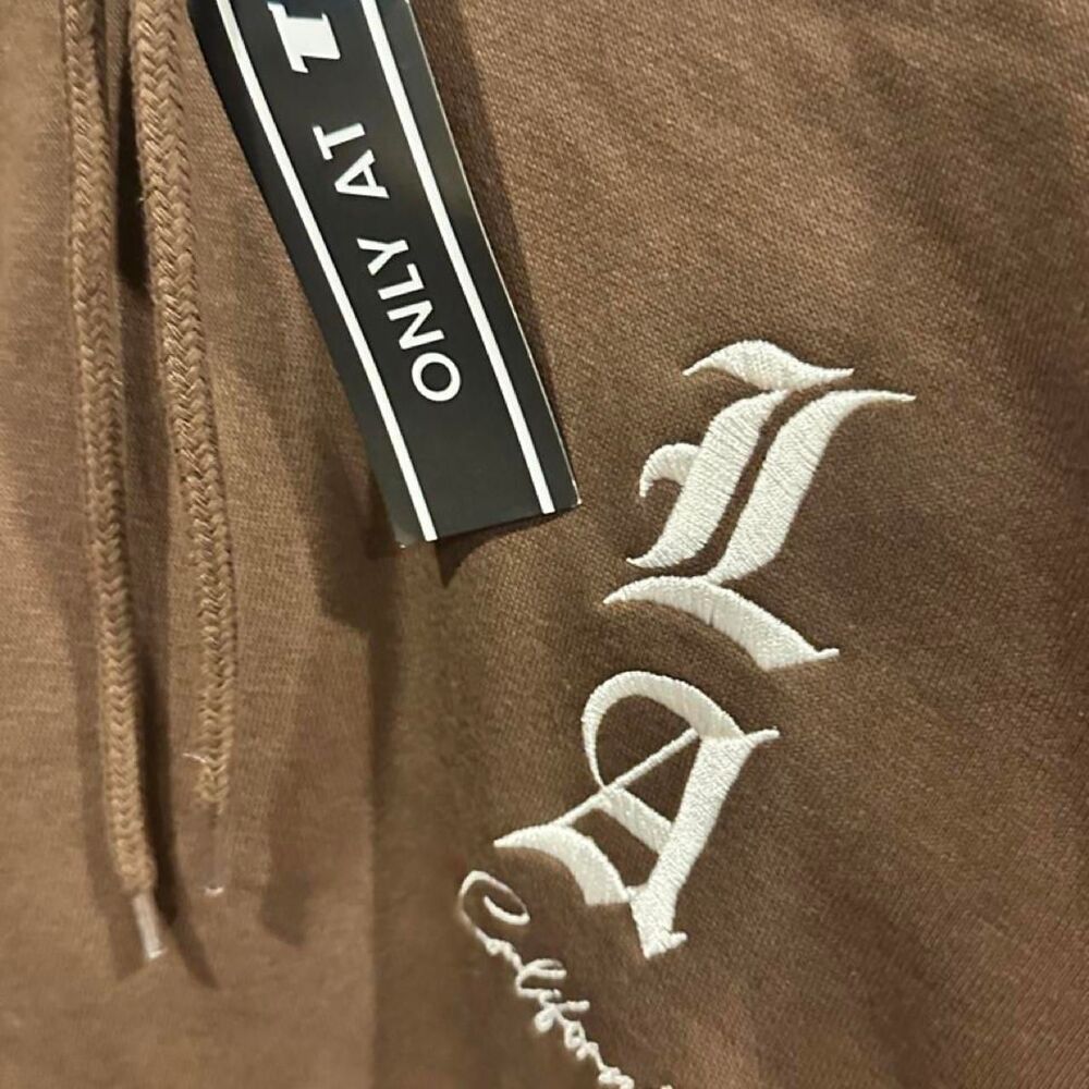 Same Gang LA Los Angeles California Men's Brown Hoodie Pullover Sweater